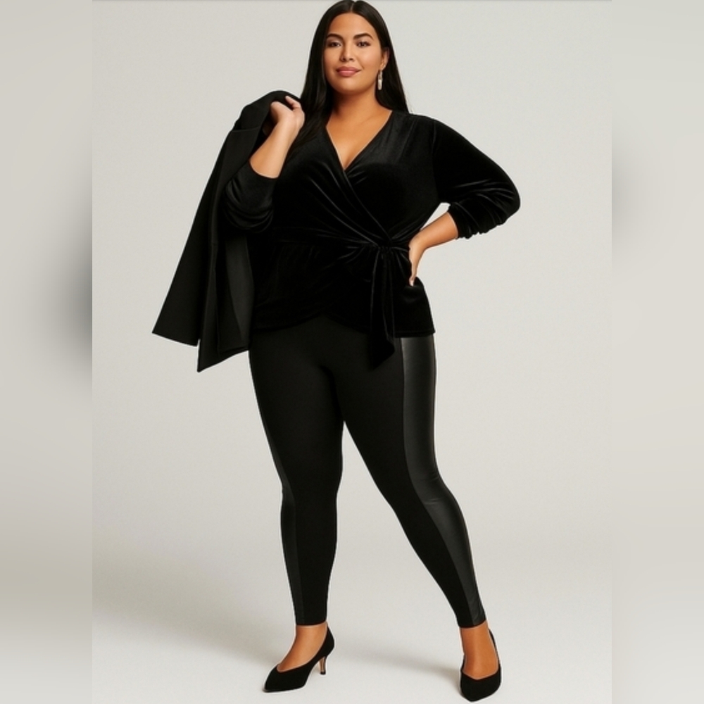 Nwt 4x Torrid Full Length Signature Waist Ponte Legging W/faux Leather Insets
